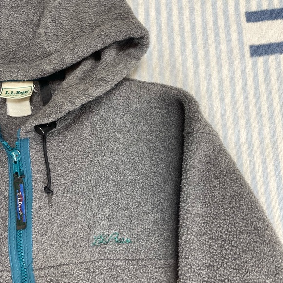 Vintage L.L. Bean Embroidered script fleece full zip up hooded jacket - Picture 6 of 13